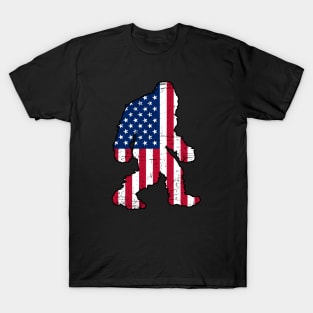 Bigfoot, American flag T-Shirt